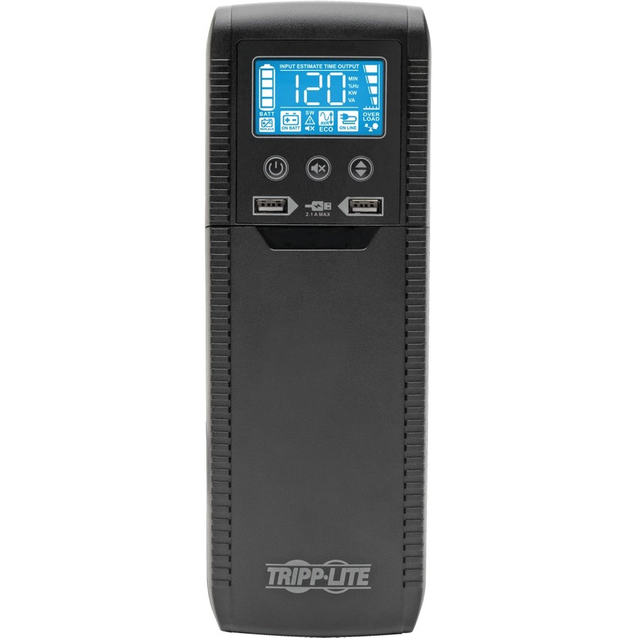 Tripp Lite by Eaton Line-Interactive UPS with USB and 8 Outlets - 120V, 1000VA, 600W, 50/60 Hz, AVR, ECO Series - Battery Backup ECO1000LCD