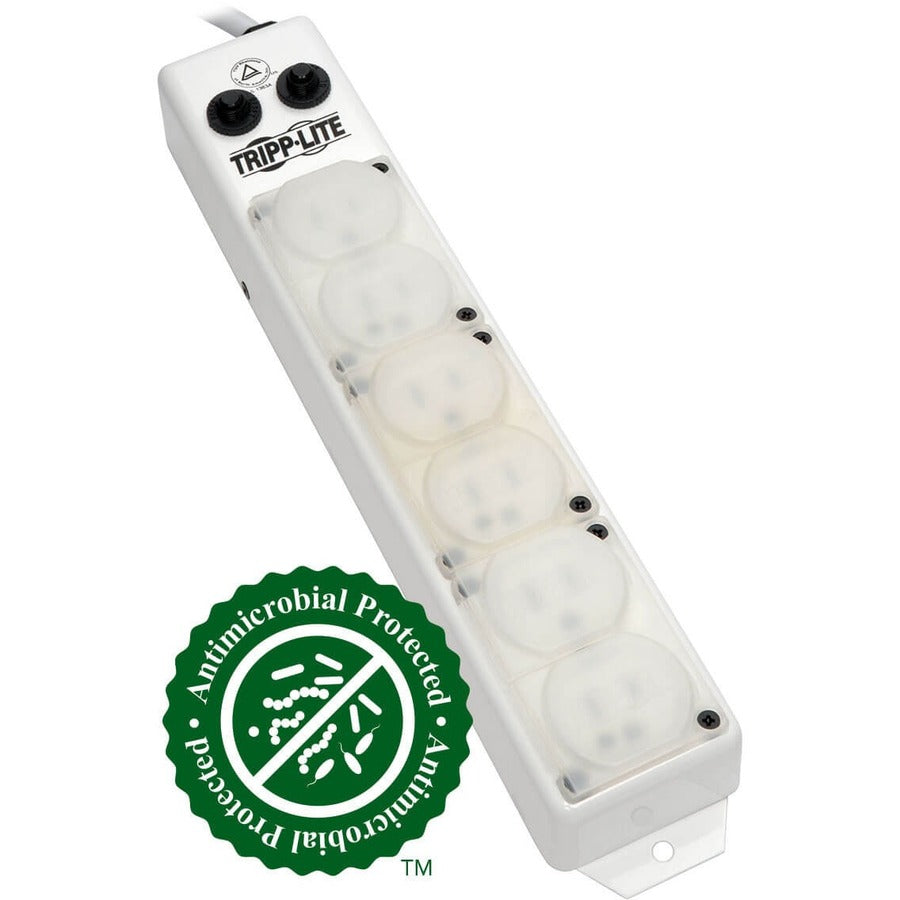 Tripp Lite by Eaton Safe-IT UL 1363A Medical-Grade Power Strip for Patient-Care Vicinity, 6x 15A Hospital-Grade Outlets, Safety Covers, 7 ft. Cord PS-607-HG-OEM