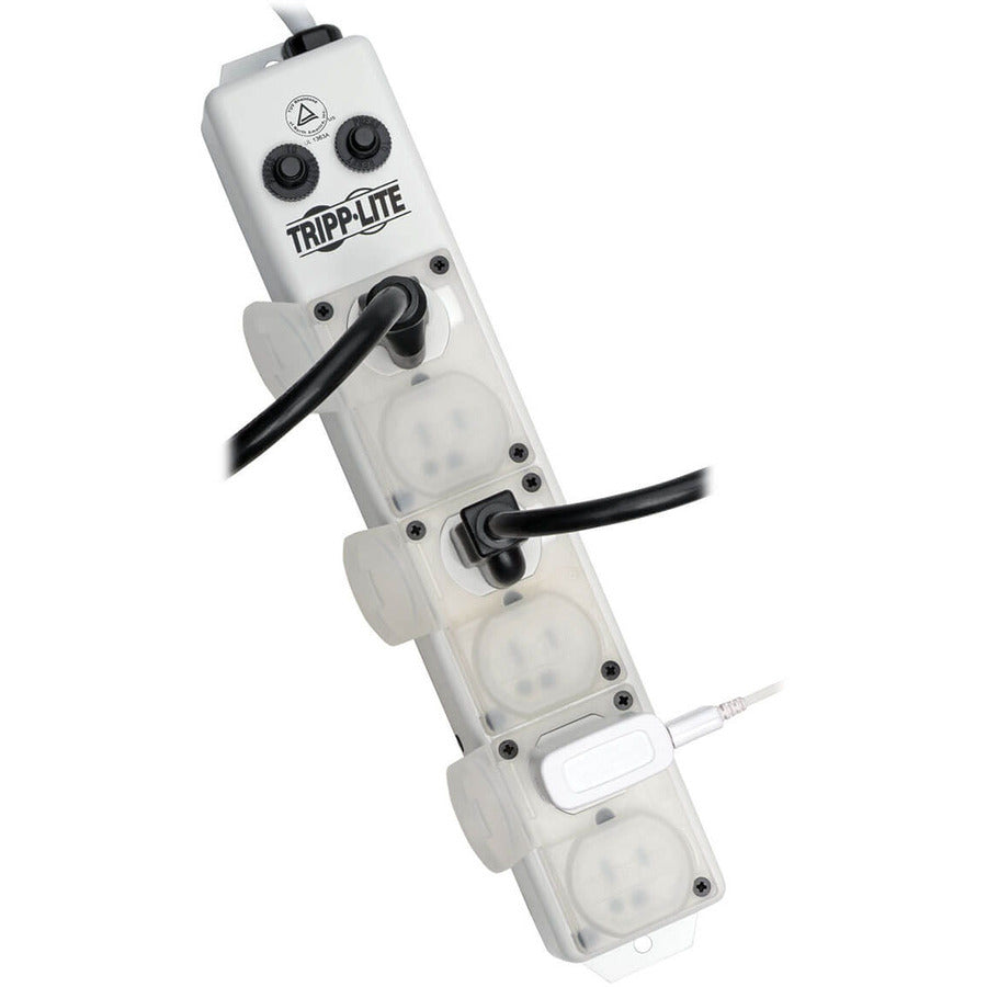 Tripp Lite by Eaton Safe-IT UL 1363A Medical-Grade Power Strip for Patient-Care Vicinity, 6x 15A Hospital-Grade Outlets, Safety Covers, 7 ft. Cord PS-607-HG-OEM