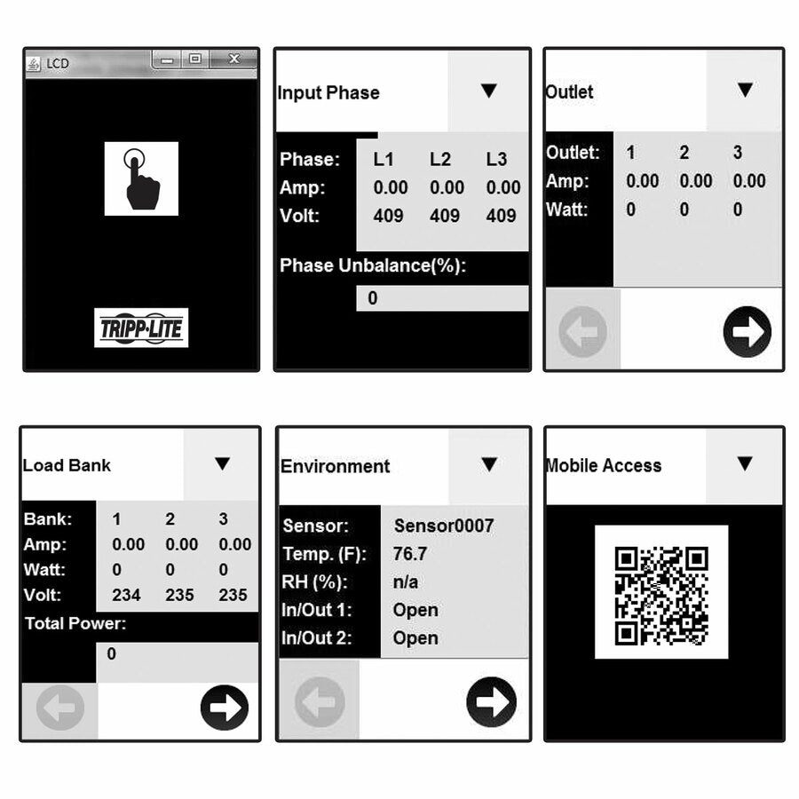 Tripp Lite by Eaton 14.5kW 200-240V 3PH Switched PDU - LX Interface, Gigabit, 30 Outlets, IEC 309 60A Blue Input, LCD, 1.8 m Cord, 0U 1.8 m Height, TAA PDU3EVSR6G60