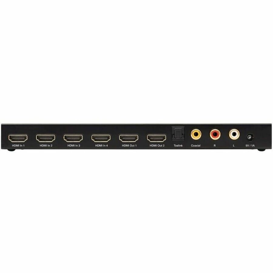 Tripp Lite by Eaton 4x2 HDMI Matrix Switch/Splitter with Audio Extractor - 4K 60 Hz, IR Control, HDCP 2.2, 4:4:4 B118-2X4-4K-A