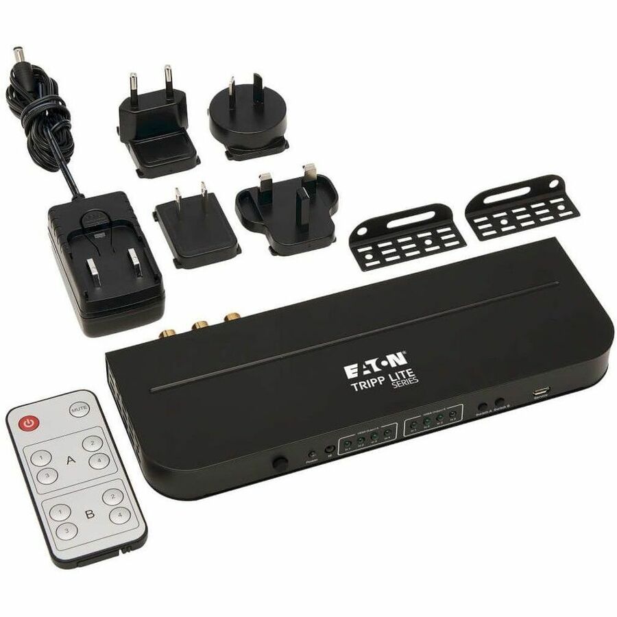Tripp Lite by Eaton 4x2 HDMI Matrix Switch/Splitter with Audio Extractor - 4K 60 Hz, IR Control, HDCP 2.2, 4:4:4 B118-2X4-4K-A