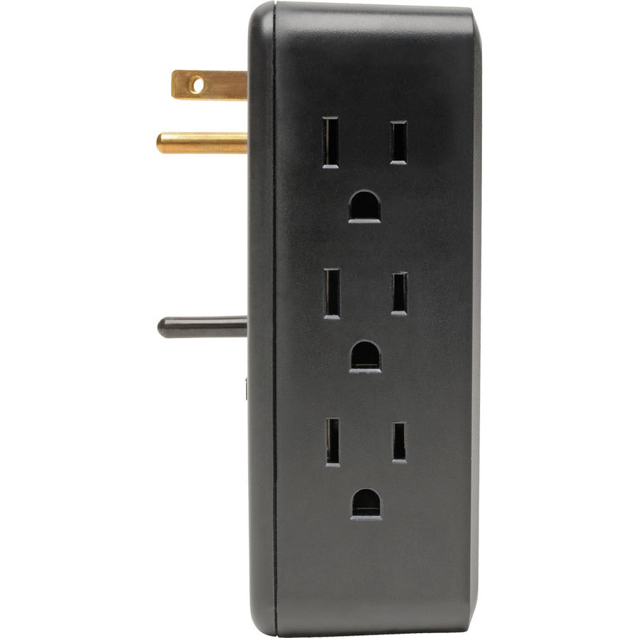 Tripp Lite by Eaton 6-Outlet Surge Protector with 2 USB Ports (3.4A Shared) - Side Load, Direct Plug-In, 1050 Joules TLP6SLUSBB
