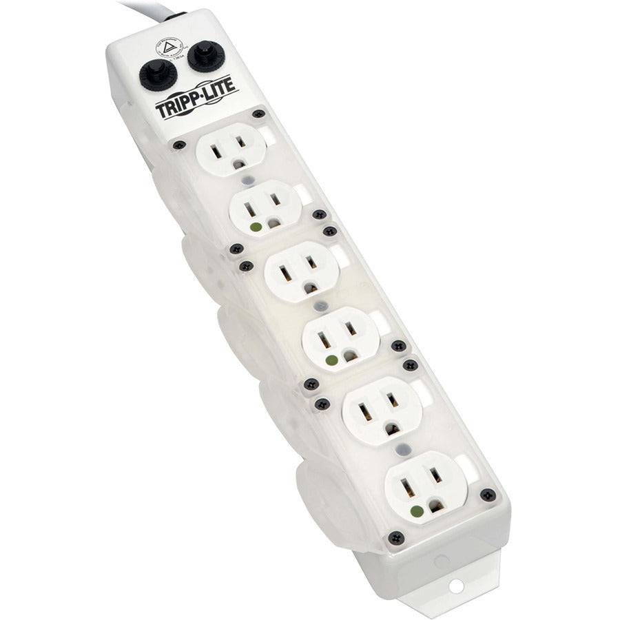 Tripp Lite by Eaton Safe-IT UL 1363A Medical-Grade Power Strip for Patient-Care Vicinity, 6x Hospital-Grade Outlets, 15 ft. Right-Angle Cord PS-615-HG-OEMRA