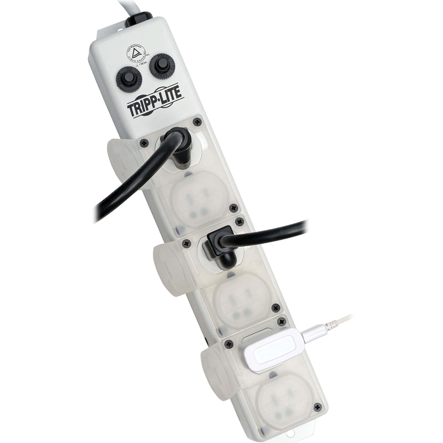 Tripp Lite by Eaton Safe-IT UL 1363A Medical-Grade Power Strip for Patient-Care Vicinity, 6x Hospital-Grade Outlets, 15 ft. Right-Angle Cord PS-615-HG-OEMRA