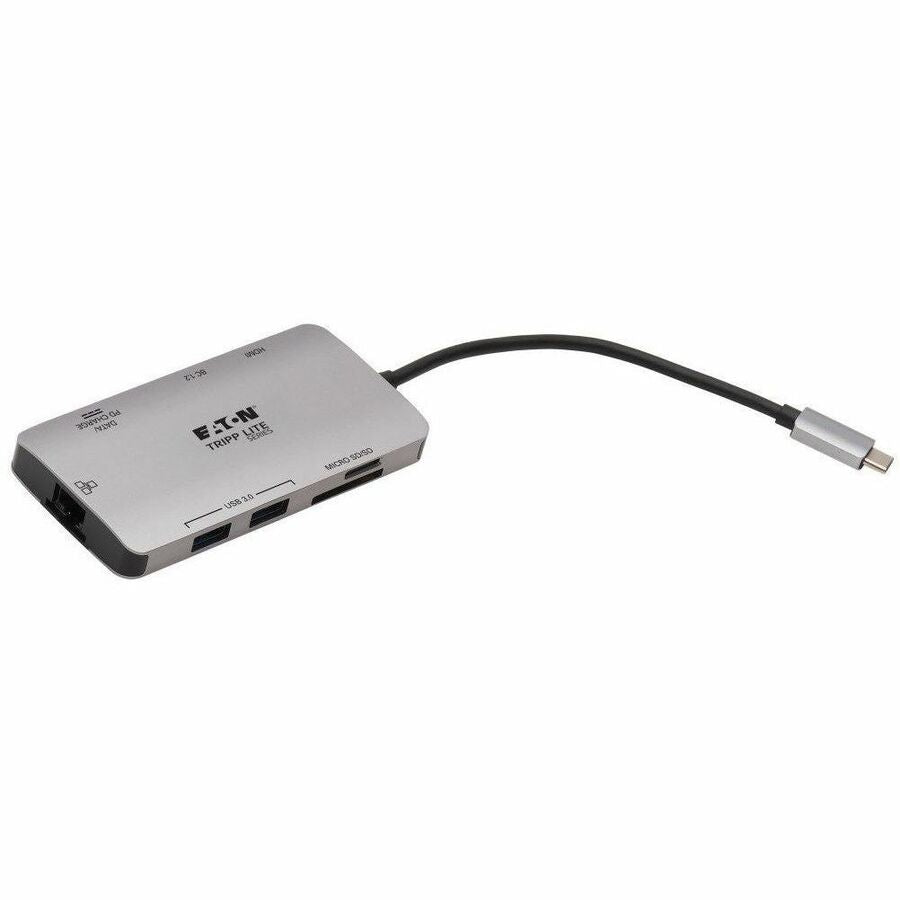Tripp Lite by Eaton USB-C Dock - 4K HDMI, USB 3.x (5Gbps), USB-A/C Hub Ports, GbE, Memory Card, 100W PD Charging U442-DOCK5-GY