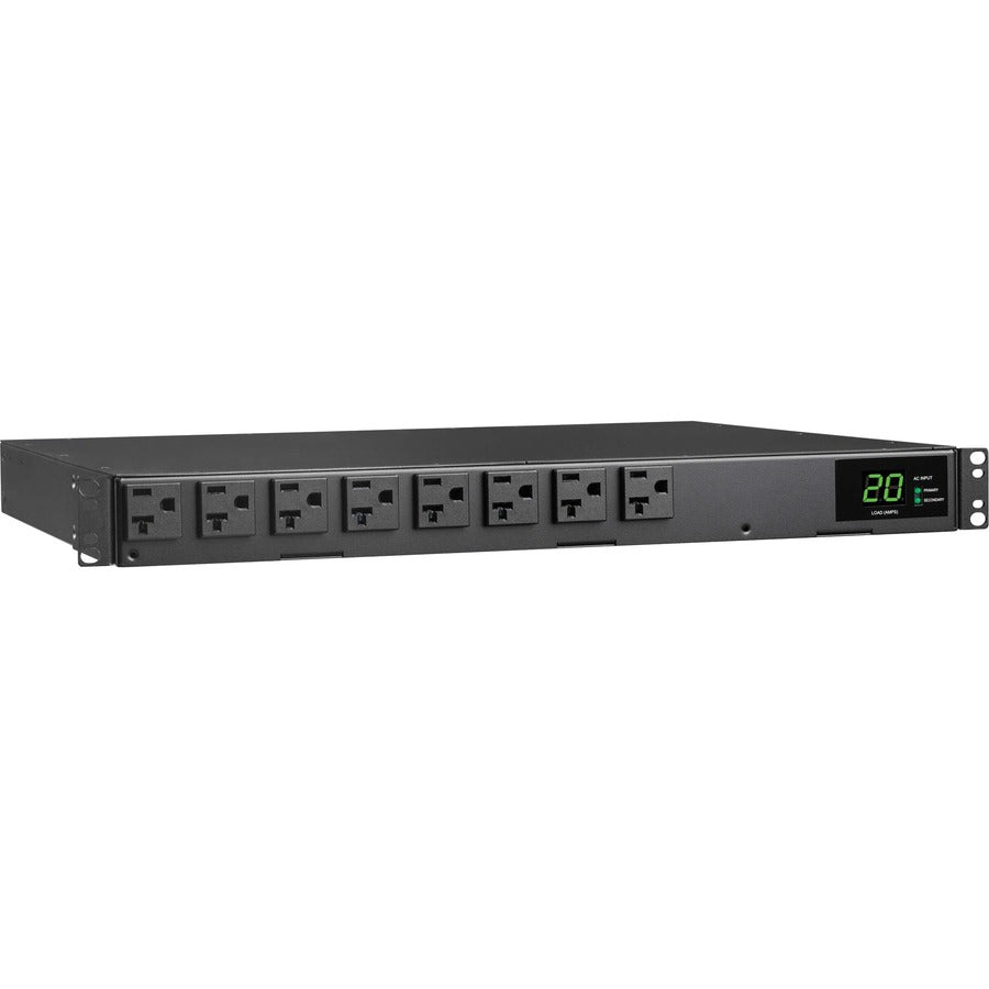 Tripp Lite by Eaton 1.92kW 120V Single-Phase ATS/Local Metered PDU - 16 5-15/20R Outlets, Dual L5-20P/5-20P Inputs, 12 ft. Cords, 1U, TAA PDUMH20ATS