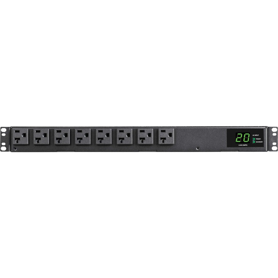 Tripp Lite by Eaton 1.92kW 120V Single-Phase ATS/Local Metered PDU - 16 5-15/20R Outlets, Dual L5-20P/5-20P Inputs, 12 ft. Cords, 1U, TAA PDUMH20ATS