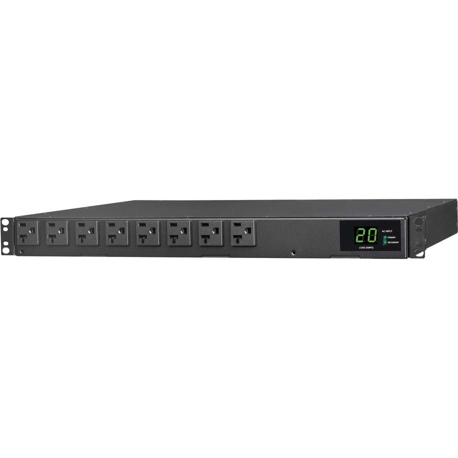 Tripp Lite by Eaton 1.92kW 120V Single-Phase ATS/Local Metered PDU - 16 5-15/20R Outlets, Dual L5-20P/5-20P Inputs, 12 ft. Cords, 1U, TAA PDUMH20ATS