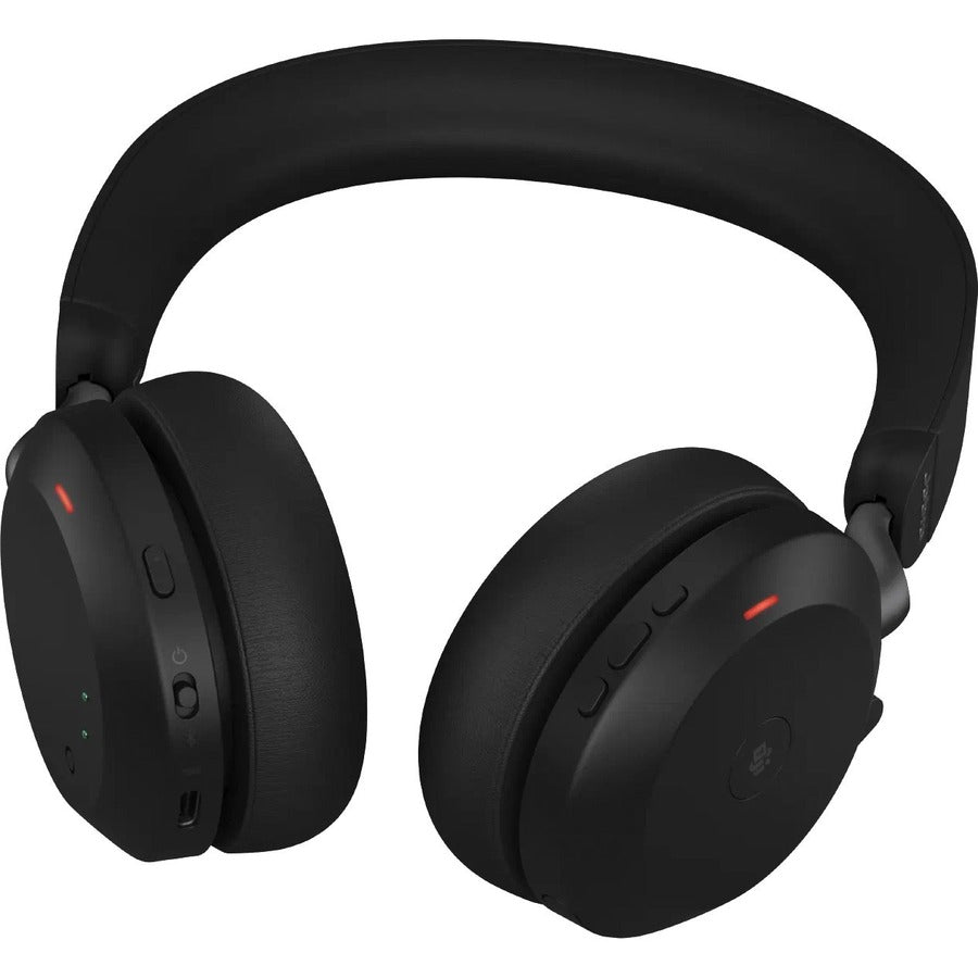 Jabra Evolve2 75 Wireless On-ear Stereo Headset - USB-A - Unified Communication - Black - Binaural - Ear-cup - 3000 cm - Bluetooth - 20 Hz to 20 kHz - MEMS Technology Microphone - Noise Cancelling 27599-989-999