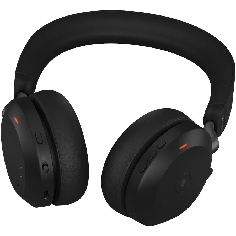 Jabra Evolve2 75 Wireless On-ear Stereo Headset - USB-A - For MS Teams - Black - Binaural - Ear-cup - 3000 cm - Bluetooth - 20 Hz to 20 kHz - MEMS Technology Microphone - Noise Cancelling 27599-999-999