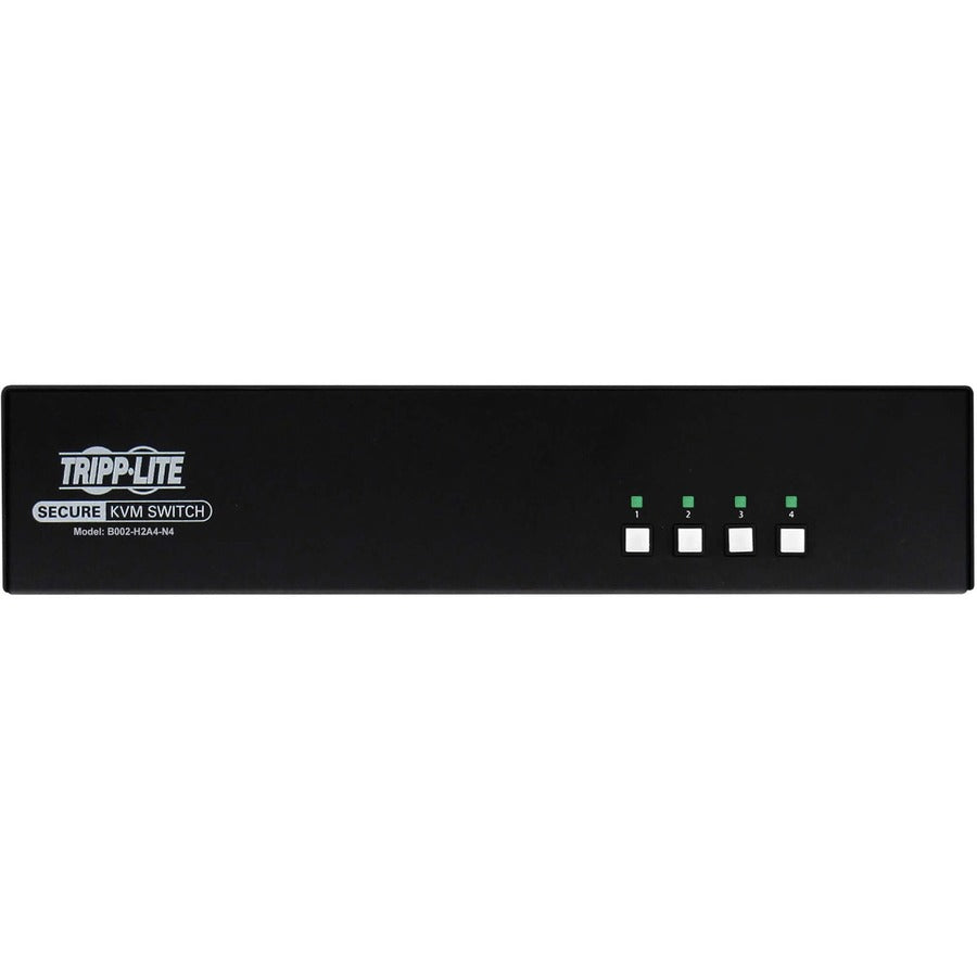 Tripp Lite by Eaton Secure KVM Switch, 4-Port, Dual Head, HDMI to HDMI, 4K, NIAP PP4.0, Audio, TAA B002-H2A4-N4