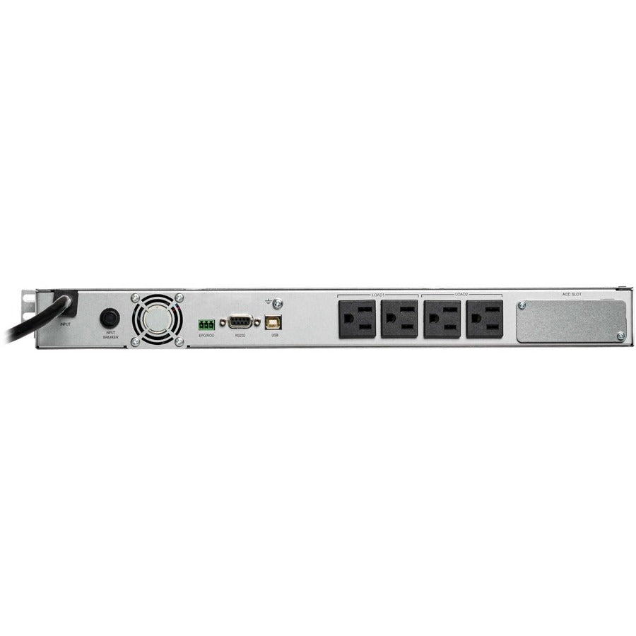 Tripp Lite by Eaton 700VA 420W 120V Line-Interactive UPS - 4 NEMA 5-15R Outlets, Network Card Option, USB, DB9, 1U Rack/Tower SMART700RT1U