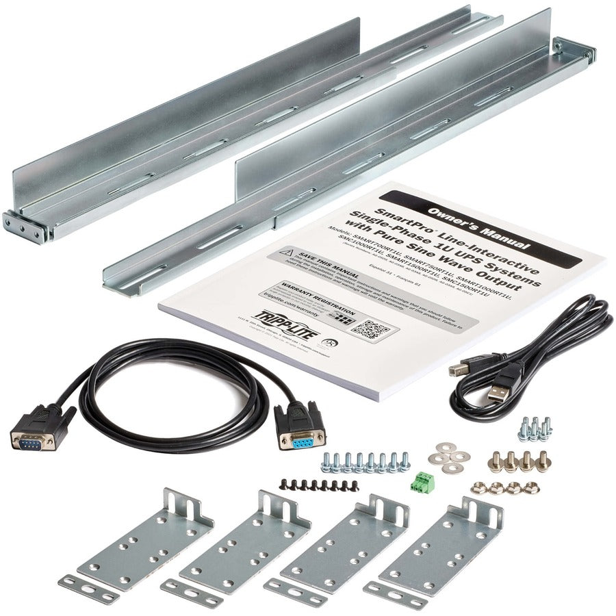 Tripp Lite by Eaton SmartPro 750VA 600W Line-Interactive Sine Wave UPS, AVR, 120V, 4 Outlets, Network Card Option, USB, DB9, 1U Rack/Tower SMART750RT1U