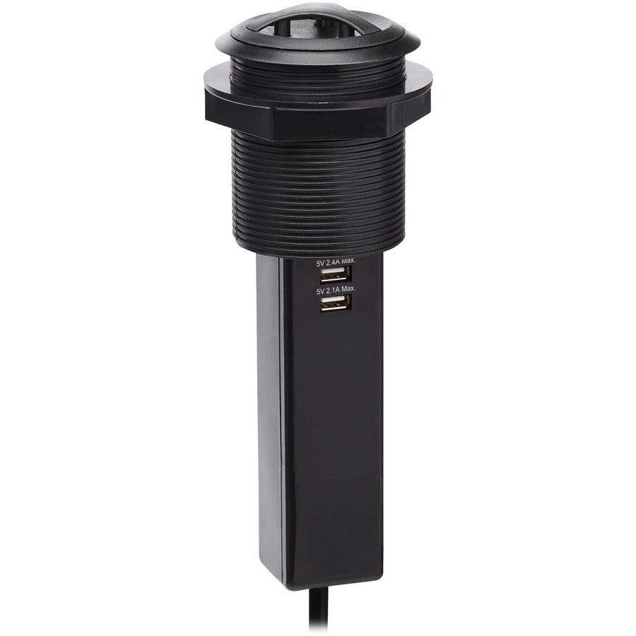 Tripp Lite by Eaton Power It! 2-Outlet Pop-Up Power and Charging Dock - 2x USB-A, 6 ft. Cord, Antimicrobial Protection, Black PS22POPAM