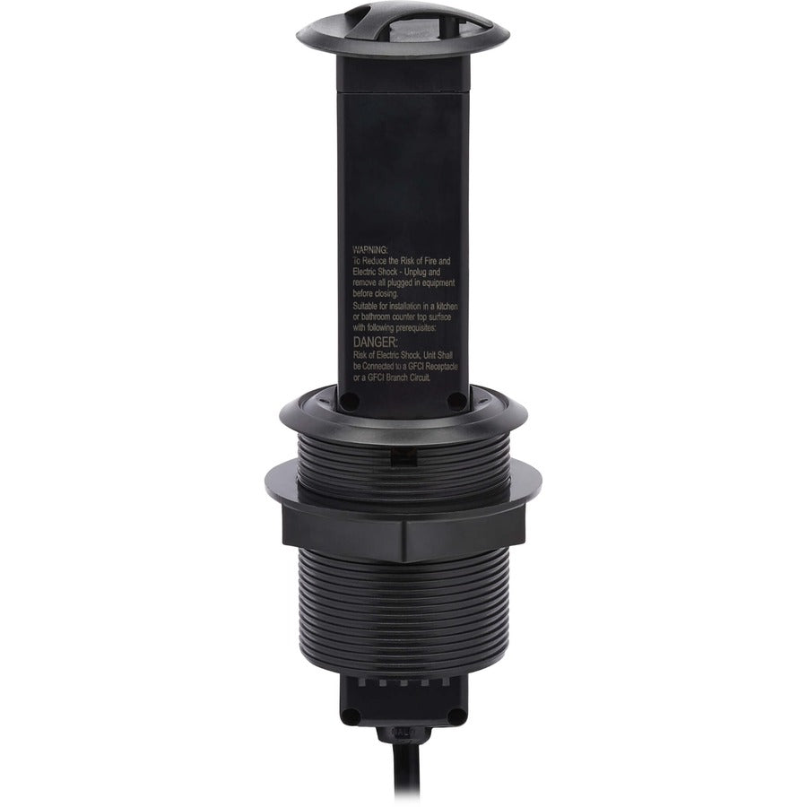 Tripp Lite by Eaton Power It! 2-Outlet Pop-Up Power and Charging Dock - 2x USB-A, 6 ft. Cord, Antimicrobial Protection, Black PS22POPAM