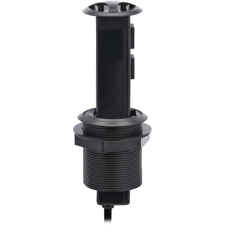 Tripp Lite by Eaton Power It! 2-Outlet Pop-Up Power and Charging Dock - 2x USB-A, 6 ft. Cord, Antimicrobial Protection, Black PS22POPAM