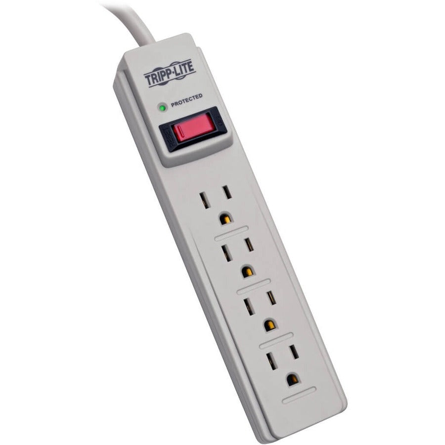 Tripp Lite by Eaton Protect It! 4-Outlet Home Computer Surge Protector Strip, 4 ft. (1.22 m) Cord, 450 Joules TLP404