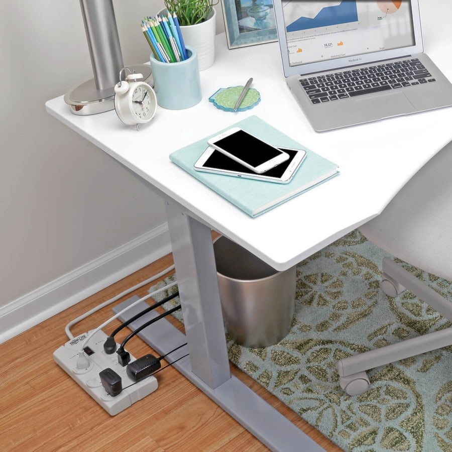 Tripp Lite by Eaton Protect It! 8-Outlet Surge Protector, 25 ft. Cord with Right-Angle Plug, 1440 Joules, Diagnostic LEDs, Light Gray Housing TLP825