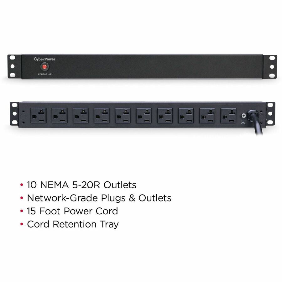 CyberPower PDU20B10R 100 - 125 VAC 20A Basic PDU PDU20B10R