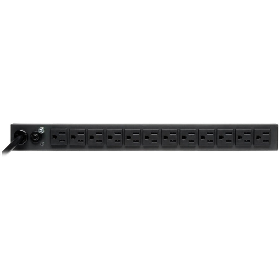 Tripp Lite by Eaton 1.8kW Single-Phase 120V Basic PDU, 13 NEMA 5-15R Outlets, NEMA 5-15P Input, 15 ft. (4.57 m) Cord, 1U Rack-Mount PDU1215
