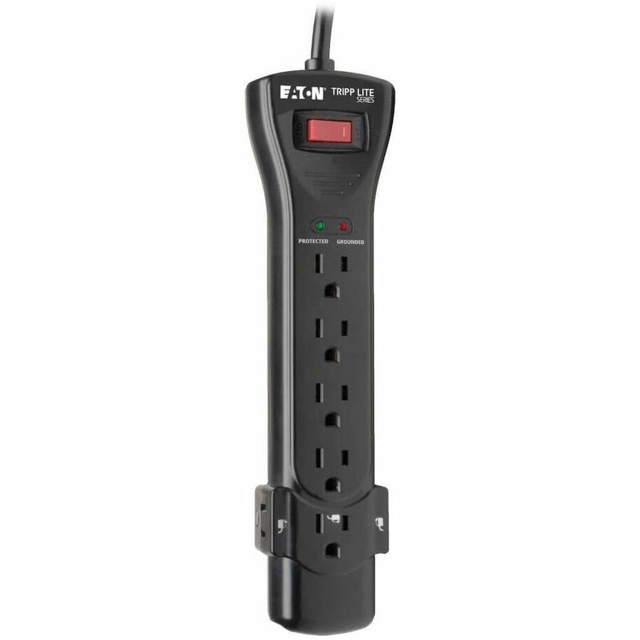 Eaton Tripp Lite Series Protect It! 7-Outlet Surge Protector, 7 ft. Cord with Right-Angle Plug, 2160 Joules, Diagnostic LEDs, Black Housing SUPER7B