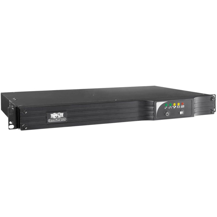 Tripp Lite by Eaton 500VA 300W 120V Line-Interactive UPS - 6 NEMA 5-15R Outlets, USB, DB9, Network Card Option, 1U Rack/Tower - Battery Backup SMART500RT1U