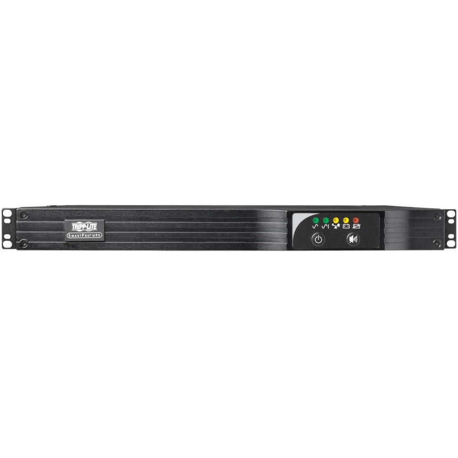 Tripp Lite by Eaton 500VA 300W 120V Line-Interactive UPS - 6 NEMA 5-15R Outlets, USB, DB9, Network Card Option, 1U Rack/Tower - Battery Backup SMART500RT1U
