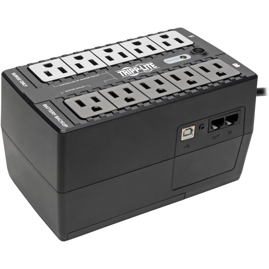 Tripp Lite by Eaton 550VA 300W Standby UPS - 10 NEMA 5-15R Outlets, 120V, 50/60 Hz, 5-15P Plug, ENERGY STAR, Desktop/Wall - Battery Backup ECO550UPS