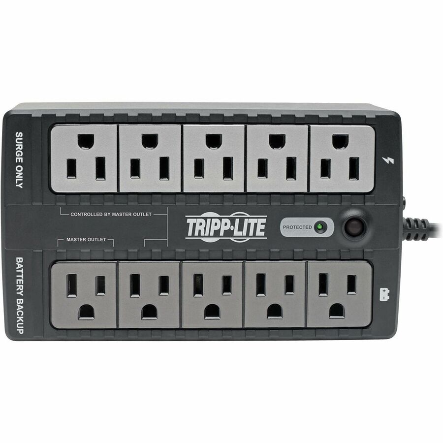 Tripp Lite by Eaton 550VA 300W Standby UPS - 10 NEMA 5-15R Outlets, 120V, 50/60 Hz, 5-15P Plug, ENERGY STAR, Desktop/Wall - Battery Backup ECO550UPS
