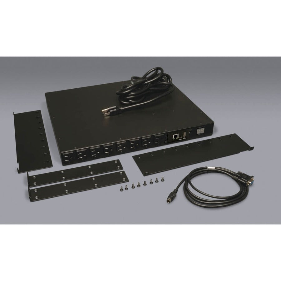 Tripp Lite by Eaton 1.4kW Single-Phase Switched PDU - LX Interface, 120V Outlets (16 5-15R), 5-15P, 120V Input, 12 ft. (3.66 m) Cord, 1U Rack-Mount, TAA PDUMH15NET
