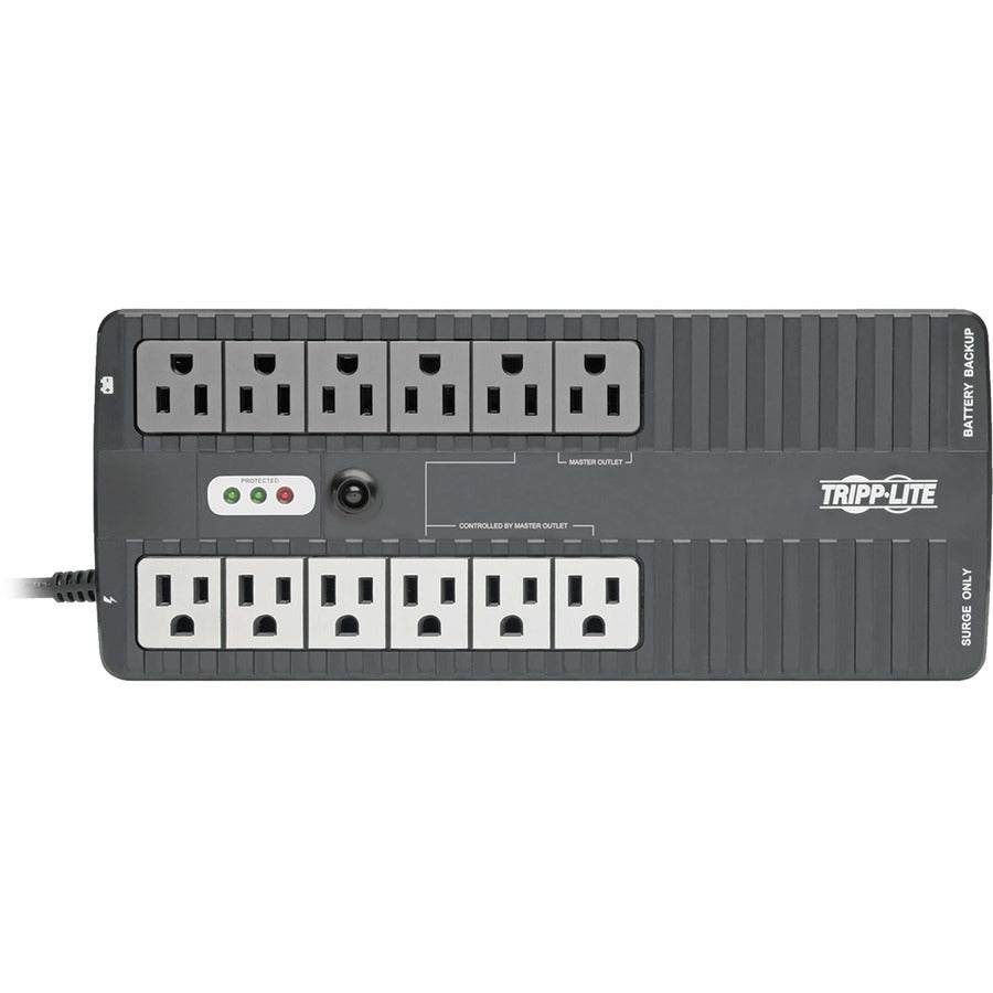 Tripp Lite by Eaton 750VA 450W Standby UPS - 12 NEMA 5-15R Outlets, 120V, 50/60 Hz, 5-15P Plug, ENERGY STAR, Desktop/Wall - Battery Backup ECO750UPS