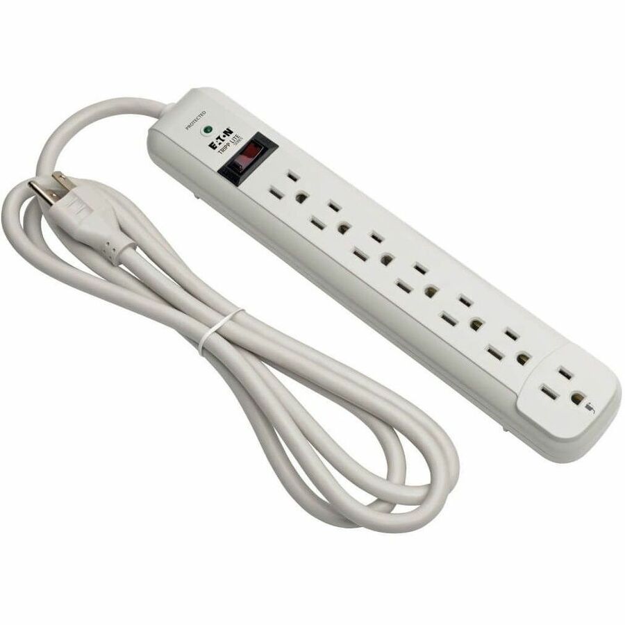 Eaton Tripp Lite Series Protect It! 7-Outlet Surge Protector, 6 ft. Cord, 1080 Joules, Diagnostic LED, Light Gray Housing STRIKER