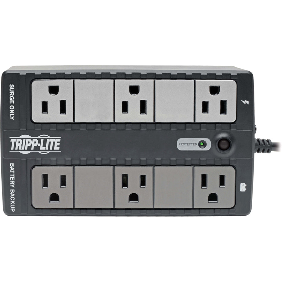 Tripp Lite by Eaton 120V 350VA 210W Standby UPS - 6 NEMA 5-15R Outlets, 50/60 Hz, 5-15P Plug, Desktop/Wall Mount - Battery Backup BC350
