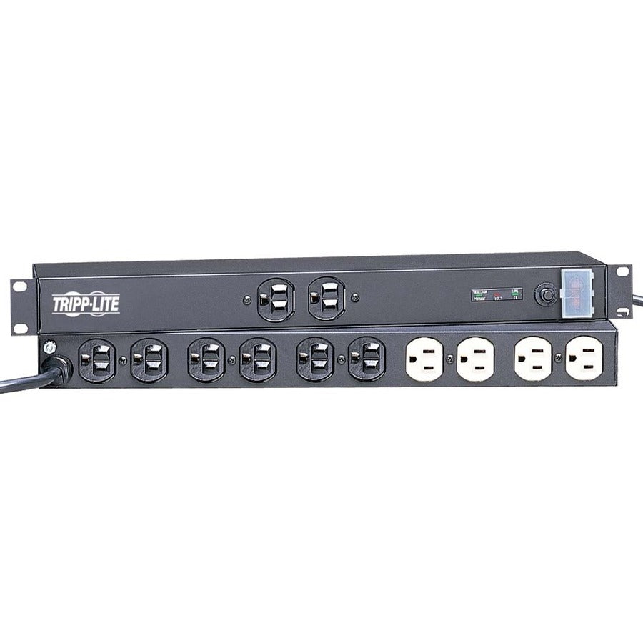 Tripp Lite by Eaton Isobar 12-Outlet Network Server Surge Protector, 15 ft. (4.57 m) Cord, 3840 Joules, Diagnostic LEDs, 1U Rackmount ISOBAR12ULTRA
