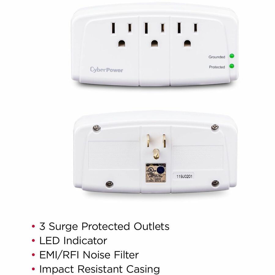 CyberPower CSB300W Essential 3 - Outlet Surge with 900 J CSB300W