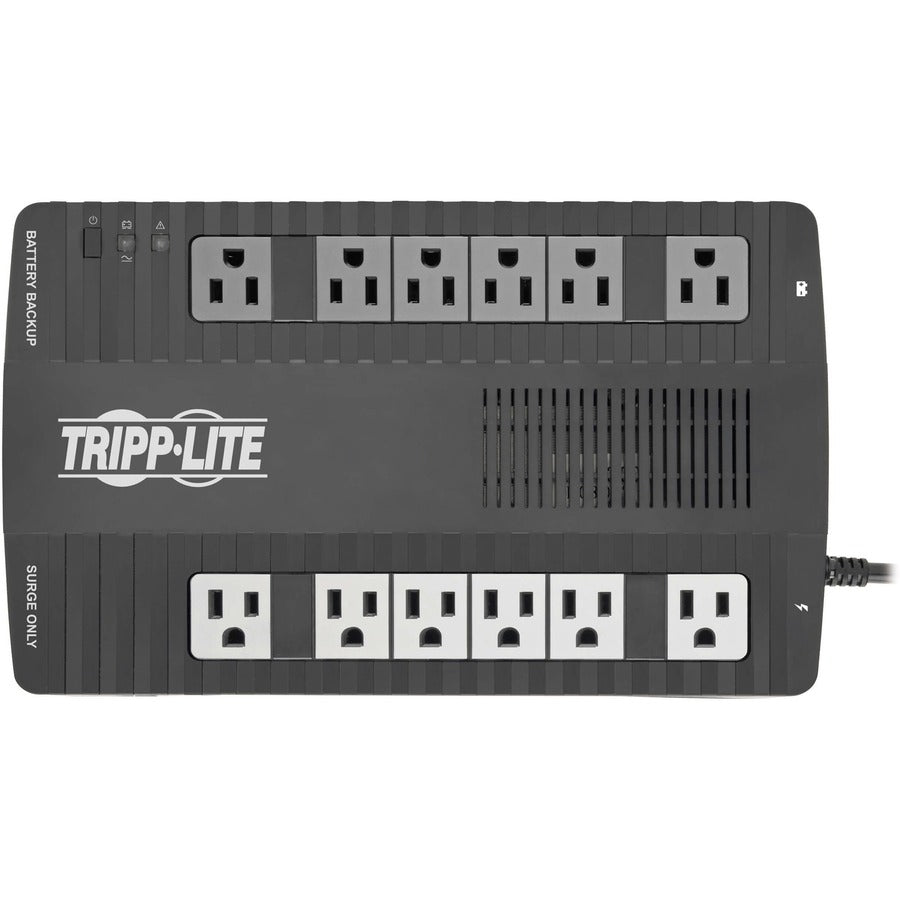 Tripp Lite by Eaton 900VA 480W Line-Interactive UPS - 12 NEMA 5-15R Outlets, AVR, 120V, 50/60 Hz, USB, Desktop/Wall Mount - Battery Backup AVR900U