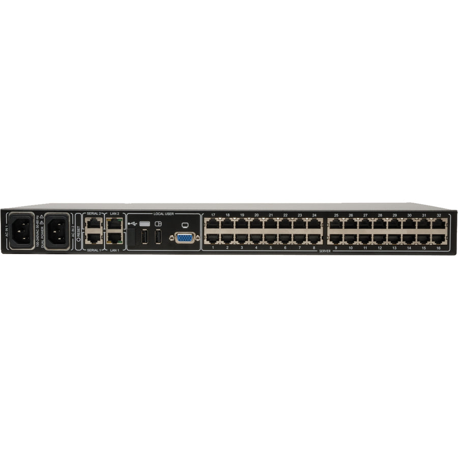 Tripp Lite by Eaton NetCommander 32-Port Cat5 KVM over IP Switch - 2 Remote + 1 Local User, 1U Rack-Mount B072-032-IP2