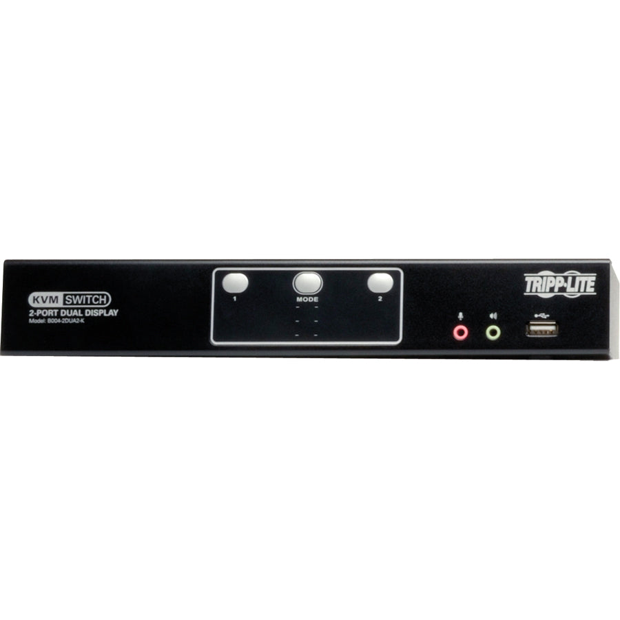 Tripp Lite by Eaton 2-Port Dual Monitor DVI KVM Switch, TAA, GSA with Audio and USB 2.0 Hub, Cables included B004-2DUA2-K