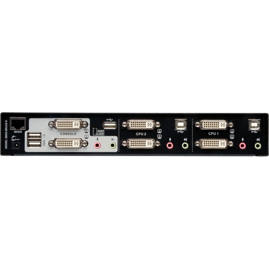 Tripp Lite by Eaton 2-Port Dual Monitor DVI KVM Switch, TAA, GSA with Audio and USB 2.0 Hub, Cables included B004-2DUA2-K