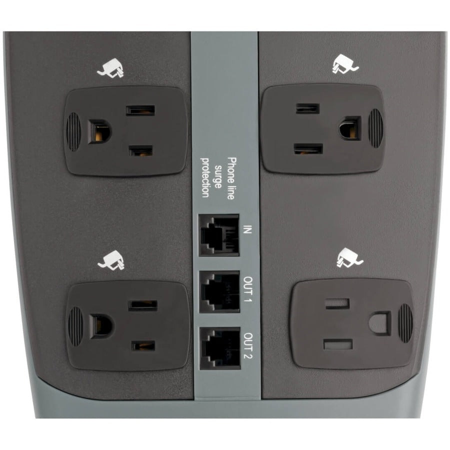 Tripp Lite by Eaton Protect It! 10-Outlet Surge Protector, 8 ft. (2.43 m) Cord, 3345 Joules, Tel/Modem/Coaxial Protection TLP1008TELTV
