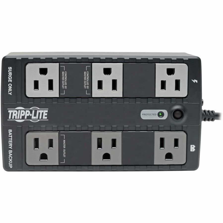 Tripp Lite by Eaton 350VA 210W Standby UPS - 6 NEMA 5-15R Outlets, 120V, 50/60 Hz, 5-15P Plug, ENERGY STAR, Desktop/Wall - Battery Backup ECO350UPS