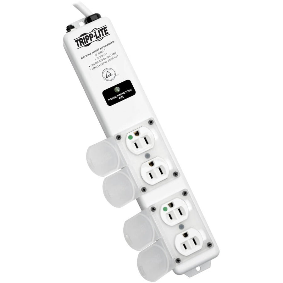 Tripp Lite by Eaton Safe-IT UL 60601-1 Medical-Grade Surge Protector for Patient-Care Vicinity, 4x Hospital-Grade Outlets, 15 ft. Cord, Antimicrobial Protection SPS415HGULTRA