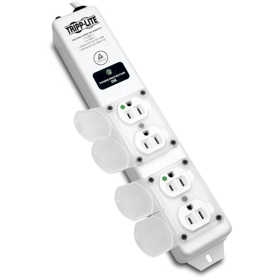 Tripp Lite by Eaton Safe-IT UL 60601-1 Medical-Grade Surge Protector for Patient-Care Vicinity, 4x Hospital-Grade Outlets, 15 ft. Cord, Antimicrobial Protection SPS415HGULTRA