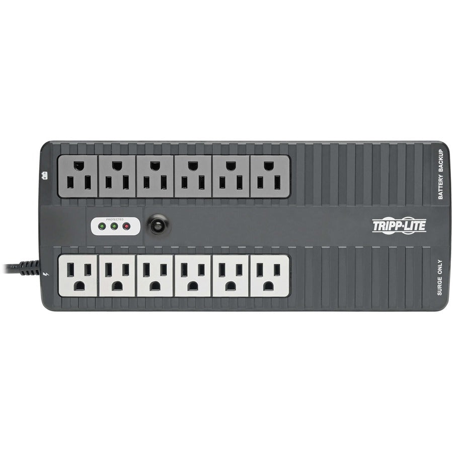 Tripp Lite by Eaton 750VA 450W Standby UPS - 12 NEMA 5-15R Outlets, 120V, 50/60 Hz, USB, 5-15P Plug, Desktop / Wall Mount - Battery Backup INTERNET750U