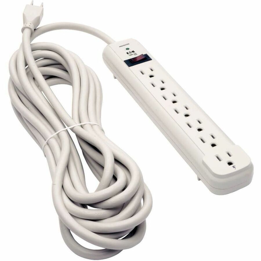 Eaton Tripp Lite Series Protect It! 7-Outlet Surge Protector, 25 ft. Cord, 1080 Joules, Diagnostic LED, Light Gray Housing TLP725