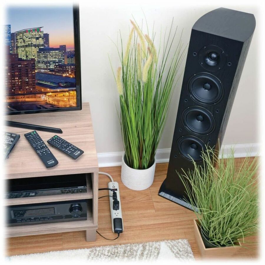 Eaton Tripp Lite Series Protect It! 7-Outlet Surge Protector, 25 ft. Cord, 1080 Joules, Diagnostic LED, Light Gray Housing TLP725