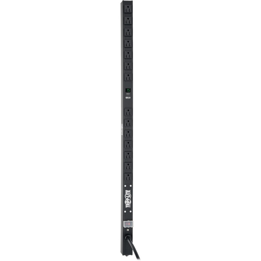 Tripp Lite by Eaton 1.5kW Single-Phase Local Metered PDU, 100-127V Outlets (14 5-15R), 5-15P, 15 ft. (4.57 m) Cord, 0U Vertical, 36 in. PDUMV15-36