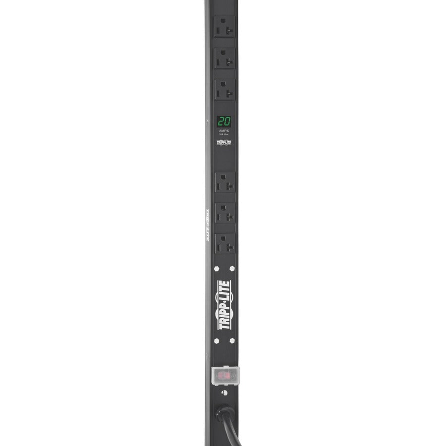 Tripp Lite by Eaton 2kW Single-Phase Local Metered PDU, 100-127V Outlets (6 5-15/20R), L5-20P/5-20P adapter, 0U Vertical, 24-in. PDUMV20-24