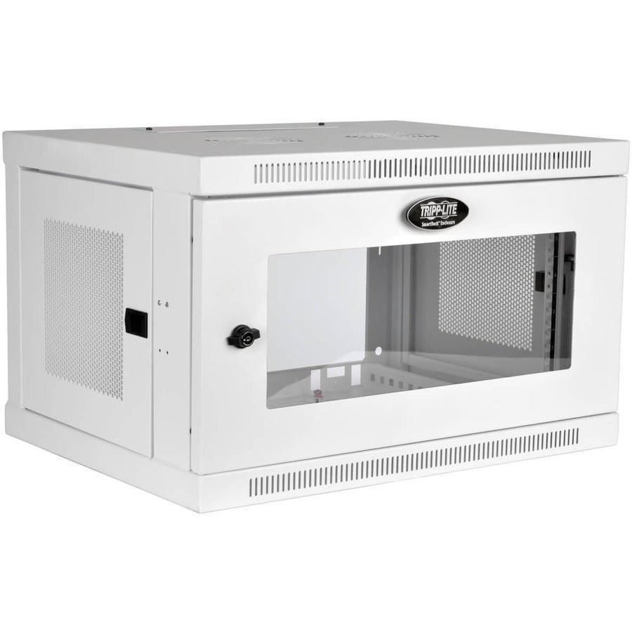 Tripp Lite by Eaton SmartRack 6U Low-Profile Switch-Depth Wall-Mount Mini Rack Enclosure, Clear Acrylic Window, White SRW6UWG